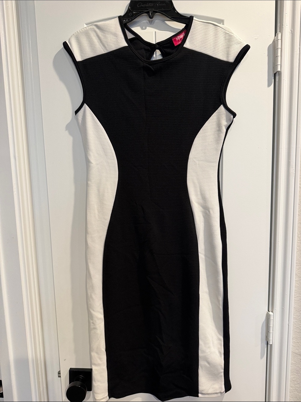 Shasa Black and White Midi Sheath Dress